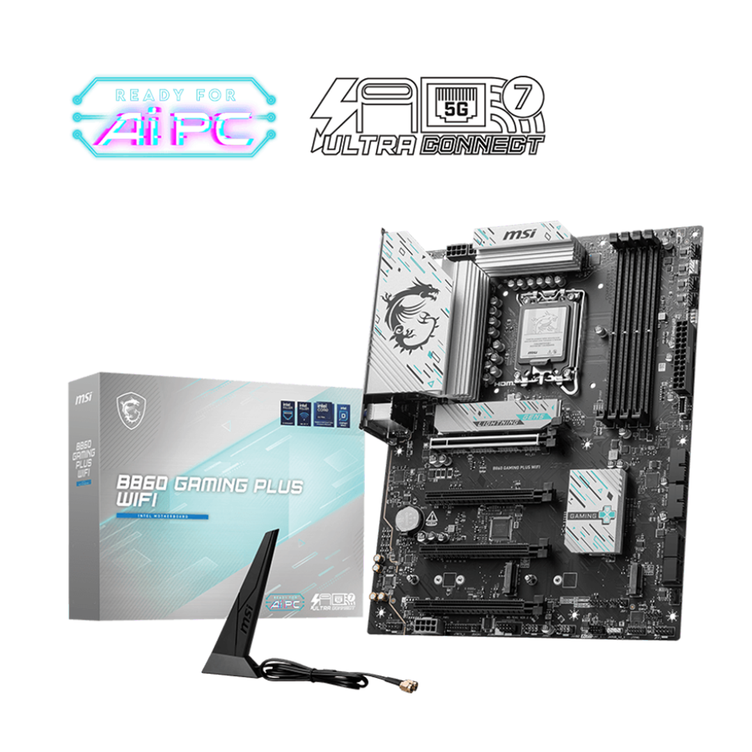 54235121 MSI B860 Gaming Plus (Wi-Fi) DDR5 Motherboard (3Y WARRANTY) - Image 1