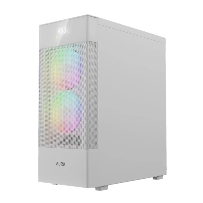 Gamdias Aura GC5 Elite With Digital Display ARGB Mid-Tower Case White. - Image 3