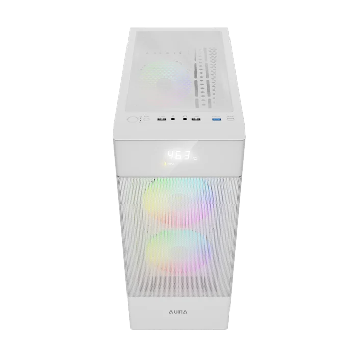 Gamdias Aura GC5 Elite With Digital Display ARGB Mid-Tower Case White. - Image 2