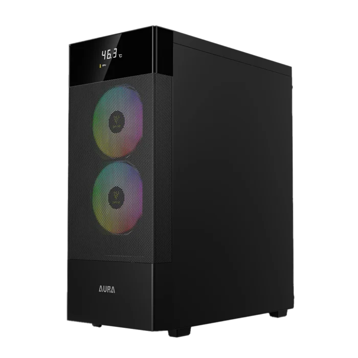 Gamdias Aura GC5 Elite With Digital Display ARGB Mid-Tower Case Black - Image 3