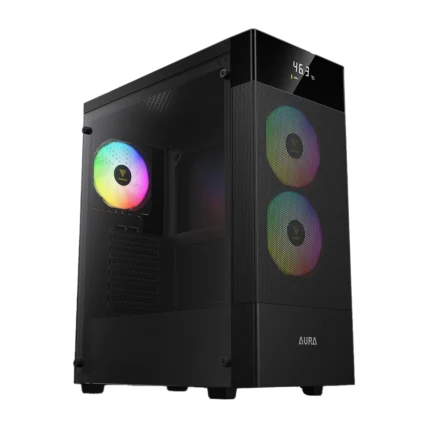 Gamdias Aura GC5 Elite With Digital Display ARGB Mid-Tower Case Black