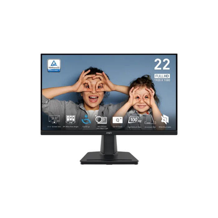 MSI Pro MP225 21.5" Inch 100Hz 1ms FHD IPS Ultra Slim Frameless Monitor (3Y WARRANTY) - Image 2