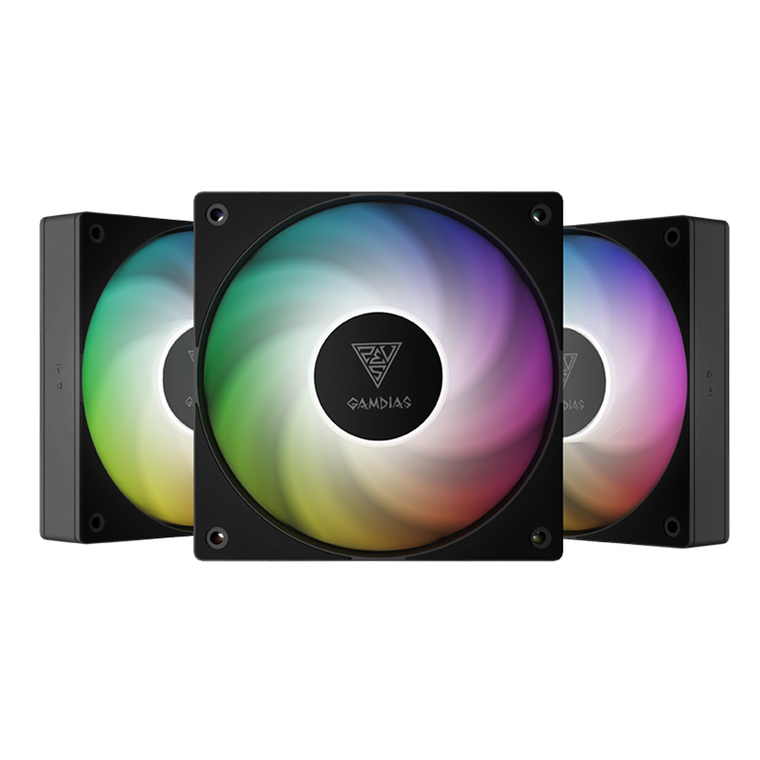22 Gamdias NOTUS M1-1203 120mm ARGB 3 Fan Pack - Image 1
