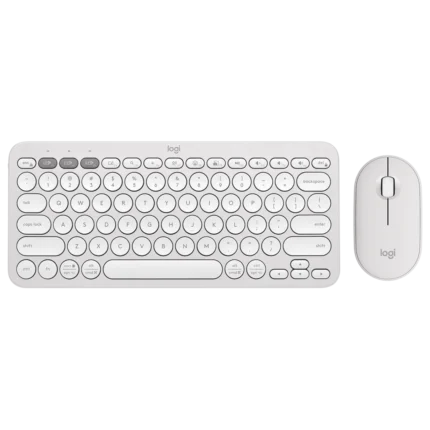 Logitech PEBBLES 2 Multi-Device Bluetooth Tonal White Keyboard Mouse Combo