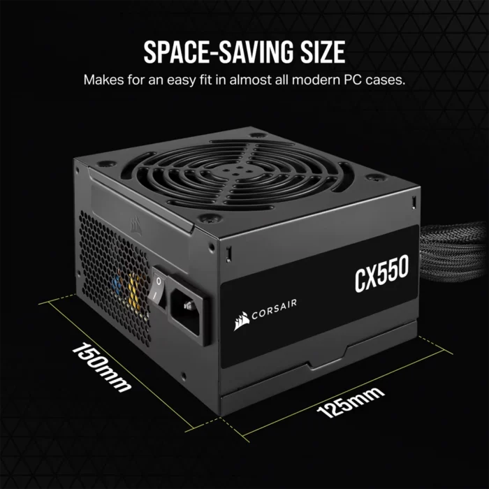 Corsair CX550 80 Plus Bronze Certified Power Supply (5Y WARRANTY) - Image 2