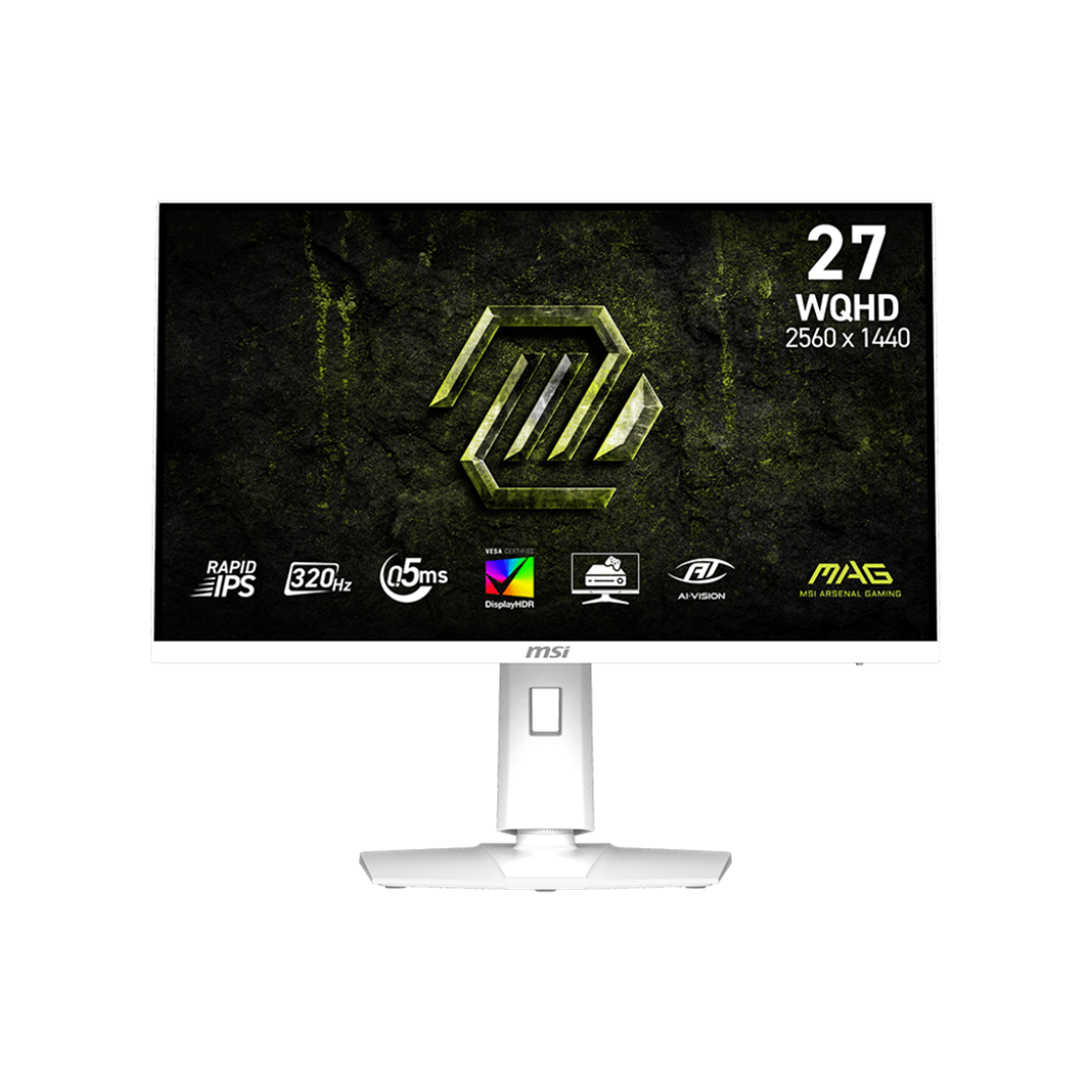 24 MSI MAG 274QRFW X32 27" Inch WQHD (2560 X 1440) 320HZ IPS AMD FREESYNC White Gaming Monitor (3Y WARRANTY) - Image 1