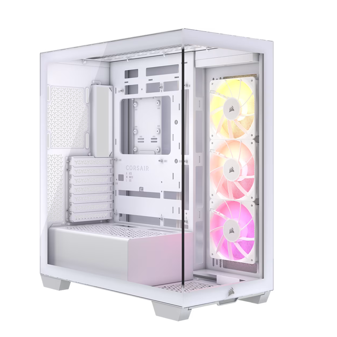 90 Corsair 3500X RS-R ARGB Mid-Tower Case - White - Image 1