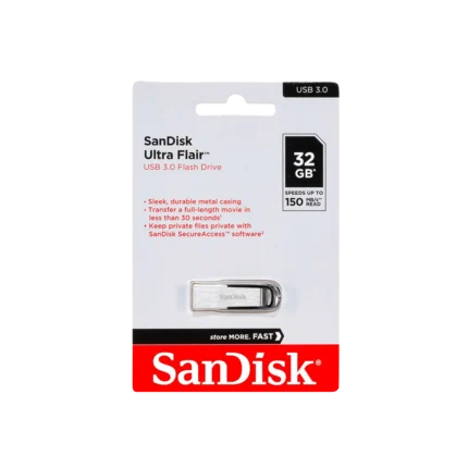 SANDISK 32GB ULTRA FLAIR USB 3.0 FLASH DRIVE (3Y WARRANTY)