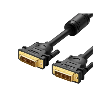 UGREEN DVI(24+1) MALE TO MALE CABLE GOLD PLATED 1.5M (BLACK) (6M WARRANTY)