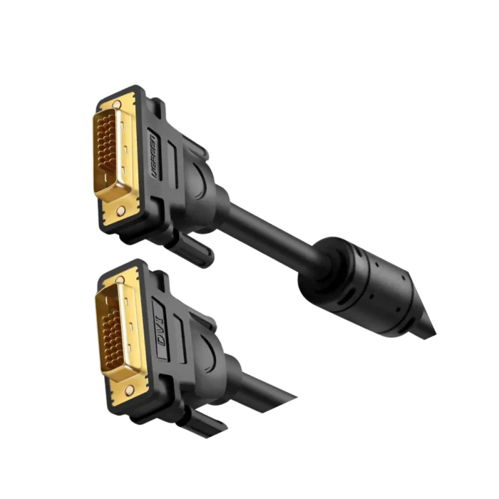 UGREEN DVI(24+1) MALE TO MALE CABLE GOLD PLATED 1.5M (BLACK) (6M WARRANTY) - Image 2