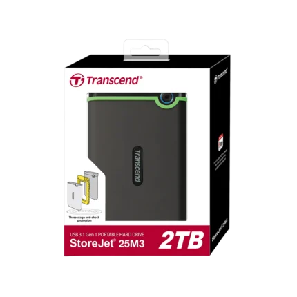 TRANSCEND STOREJET 25M3  2TB PORTABLE HARD DRIVE (2Y WARRANTY)
