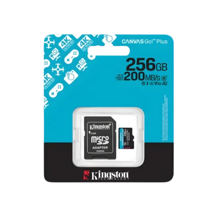KINGSTON 256GB MICROSDXC CANVAS GO PLUS GEN4 200MB/S R A2 U3 V30 CARD (3Y WARRANTY)