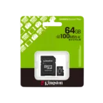 KINGSTON 64GB 100MB/S MICRO SD ADAPTER (3Y WARRANTY)