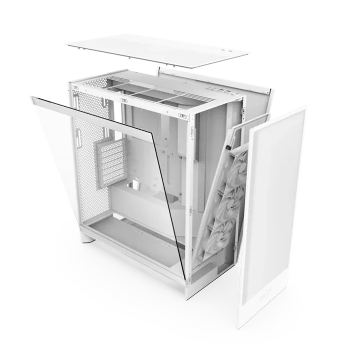 NZXT H7 FLOW WHITE ATX MID TOWER CASE - Image 2
