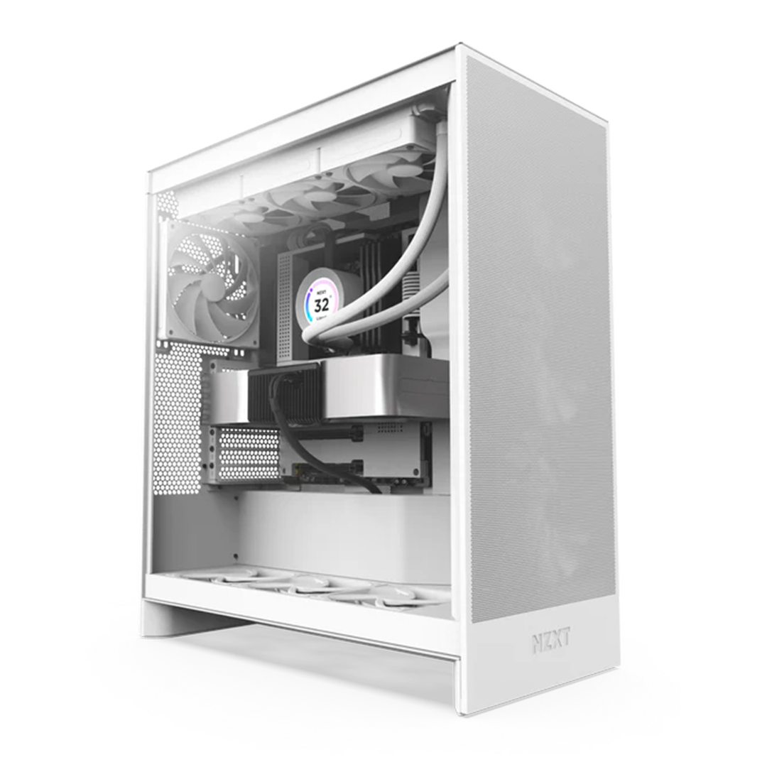 13 NZXT H7 FLOW WHITE ATX MID TOWER CASE - Image 1