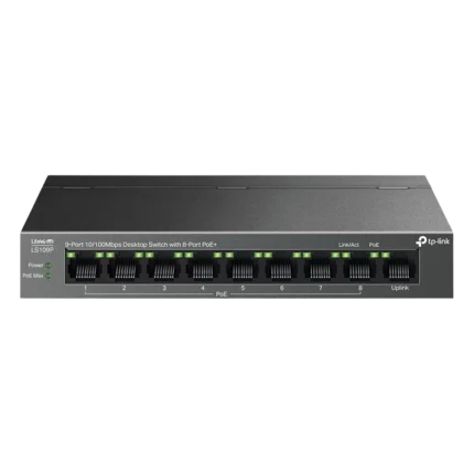 TP-LINK LS109P 9-Port 10/100Mbps Desktop Switch with 8-Port PoE+