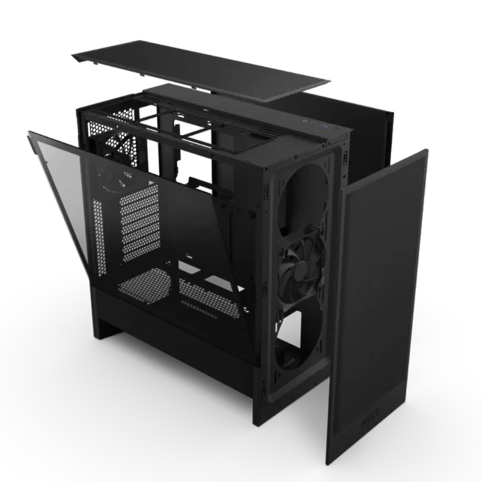 NZXT H5 FLOW BLACK ATX MID TOWER CASE - Image 2