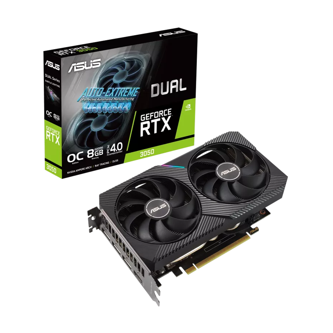 140 ASUS DUAL RTX 3050 8GB GDDDR6 GRAPHICS CARD (3Y WARRANTY) - Image 1