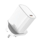 WIWU WI-G007 ESSEN 20W GAN FAST CHARGER 3PIN (WHITE) (6M WARRANTY)