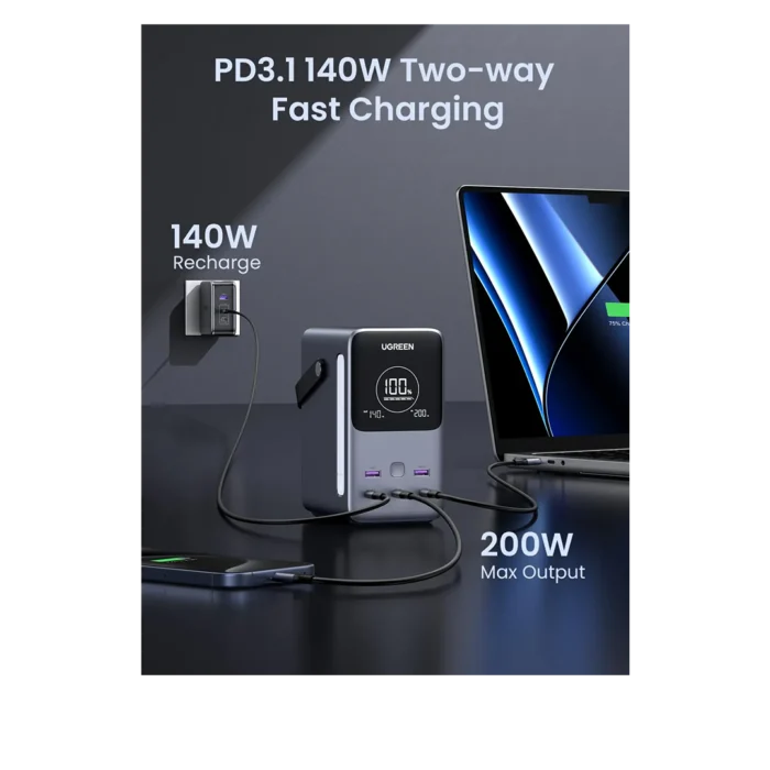 UGREEN 48000mAh 300W POWER BANK WITH SMART DIGITAL DISPLAY – PB770 – 25286 – 1 YEAR WARRANTY - Image 2