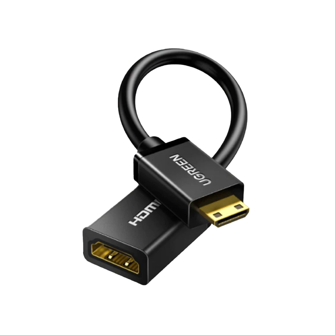 UGREEN-20137-MINI-HDMI-MALE-TO-HDMI-FEMALE-ADPTER-CABLE-22CM-(BLACK) UGREEN 22CM MINI HDMI MALE TO HDMI FEMALE ADAPTER CABLE (BLACK) – 20137 (1Y WARRANTY) - Image 1